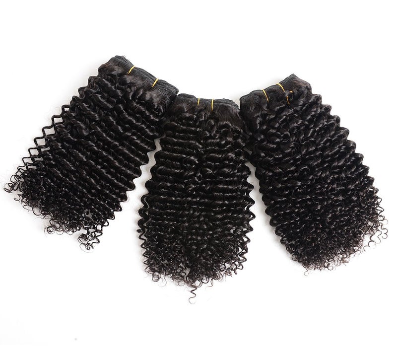 luxnovolex Brazilian Kinky Curly Virgin Hair 9A Grade Unprocessed Remy Virgin Cheap Human Hair Weave Extensions with Luxnovolex Human Hair Bundles (16 16 16) - Image 2